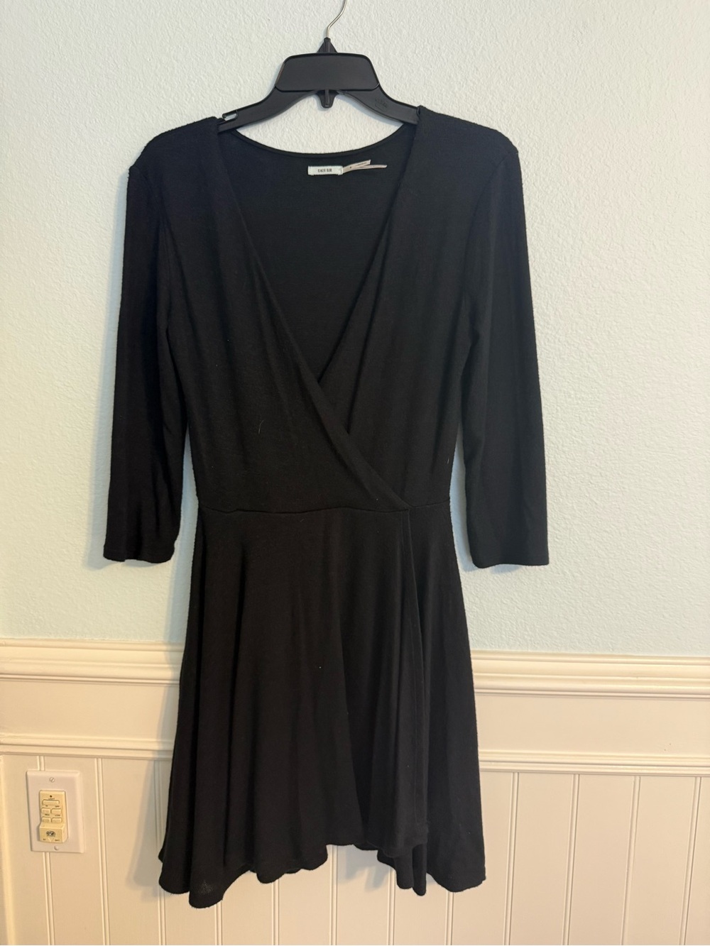 Kimchi Blue Black Long-Sleeve Wrap Dress